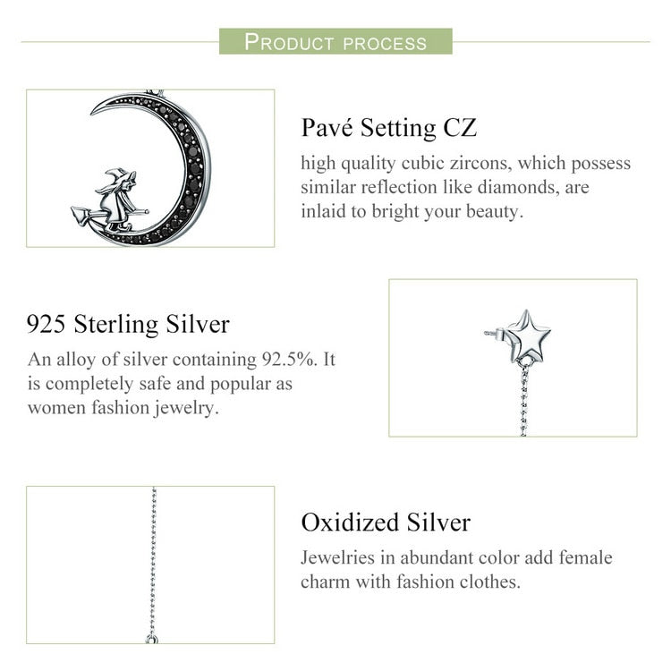 925 Sterling Silver Long Drop Earrings