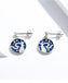 925 Sterling Silver Blue Enamel Earrings